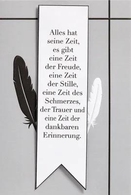 Produktbild von Trauer Beileid Kondolenz Karte mit Umschlag, unverpackt, Eine Zeit Federn