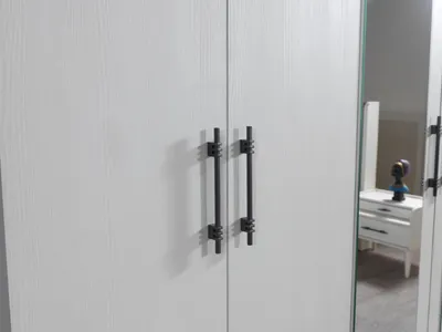 Produktbild von Kleiderschrank Schlafzimmer Weiß 254 cm modern Stauraum Möbel weiß