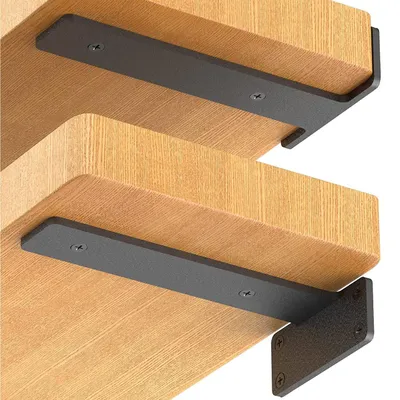 Image de Lot de 6 supports d'angle en acier pour étagères, 15 cm