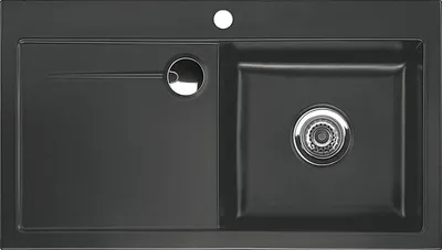 Produktbild von Spüle KeraDomo STEMA 90 in SCHIEFER Becken rechts mit Handbetätigung