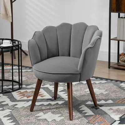 Image de Fauteuil relax gris anthracite – fauteuil confortable avec revêtement en velours et structure métallique