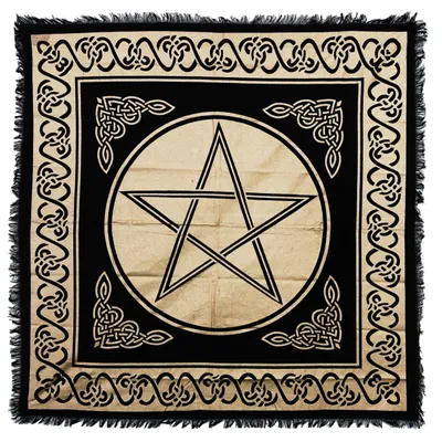 Altartuch Tarot Legetuch Wicca 91x91 cm Goldenes Pentagram