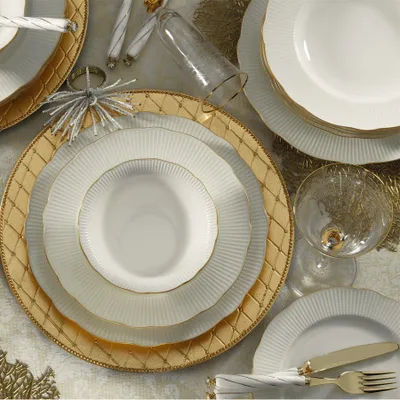 Produktbild von Hermia Concept, Kütahya- KTP3376, Weiß,Gold, Essservices, 100% Porzellan