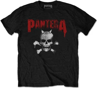 Obrázek produktu pro Pantera Horned Skull Stencil Black M Tričko