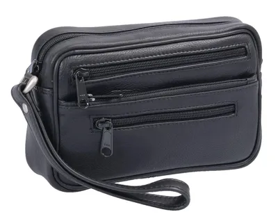 Produktbild von schwarze Herrengelenktasche Leder, 1 Hauptfach Herrentasche