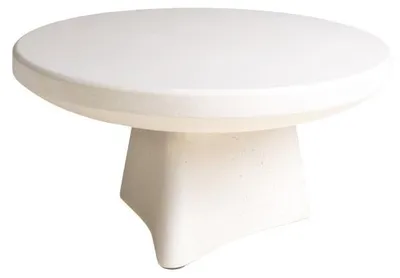 Image de Pomax, table basse Makura, blanche, diamètre 80 cm, hauteur 40 cm