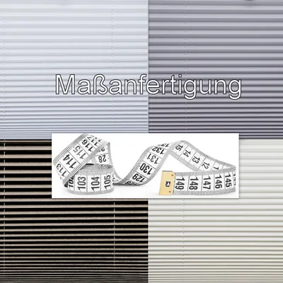 Immagine prodotto di Tenda plissettata termo oscurante su misura, con misure fino a 150 cm di larghezza e 230 cm di lunghezza, di colore bianco, beige e grigio