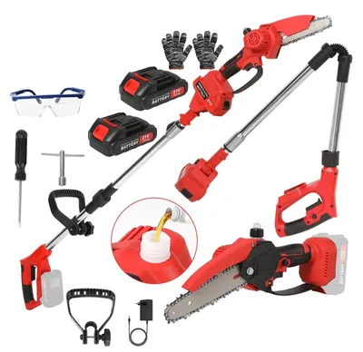 Image de Scie d'élagage - Mini-scie à chaîne sans fil de 15 cm - Batterie lithium incluse - Scie d'élagage manuelle - Pour arbres et branches en extérieur - Coffret standard de 15 cm