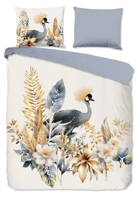 Imagen del producto de Good Morning, juego de sábanas "Flores y pájaros" - Multiusos - (240x200/220 cm) - Algodón