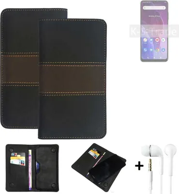 Produktbild von K-S-Trade Handyhülle + Kopfhörer kompatibel mit Cubot P60 Schutzhülle Walletcase Bookstyle Tasche Schutz Case Hülle Wallet Cover Kunstleder