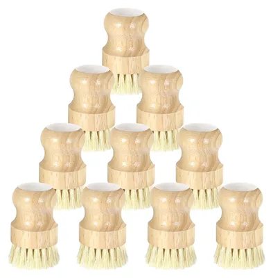 Produktbild von 10er Set Bambus Spülbürsten Küchenbürste mit Holzgriff für Geschirr Töpfe Pfannen Reinigung