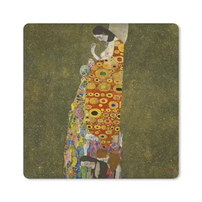 Produktbild von MuchoWow® Mauspad Mousepad Hoffnung II - Gemälde von Gustav Klimt 20x20 cm - Mousepads - Maus Mat - Pad - Mausunterlage - Desk Mat - Bureauartikeln