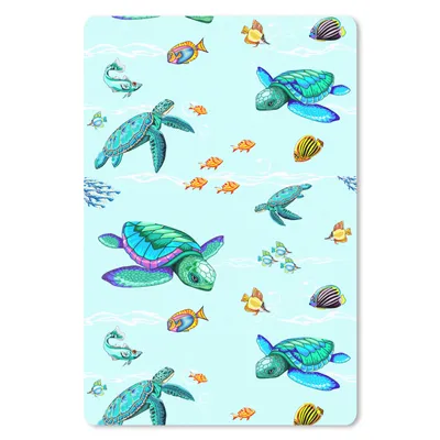 Produktbild von MuchoWow® Mauspad Mousepad Regenbogen - Schildkröte - Fisch - Wasser - Muster 18x27 cm - Mousepads - Maus Mat - Pad - Mausunterlage