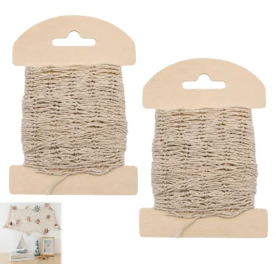 Dekoratives Fischernetz 2er-Pack, Baumwolle, 100x13 cm, beige