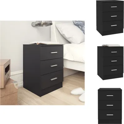 Immagine prodotto di vidaXL Comodino nero 38x35x56 cm materiale legno - Comodini