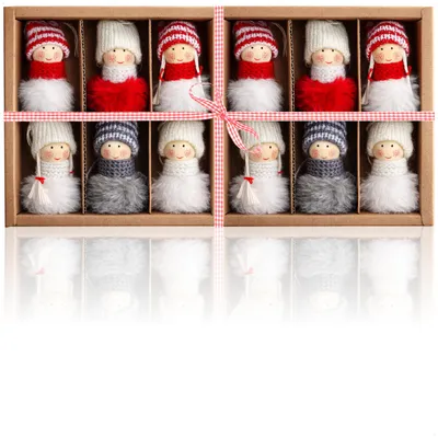 Produktbild von com-four® 12x Premium Weihnachtsbaum-Anhänger Engel, Christbaumschmuck