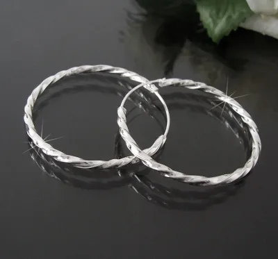 Produktbild von Ohrringe Silber 925 Creolen 45mm Niklarson gedreht 20320-45