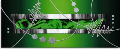 Produktbild von ARTland Glasbild Silber abstrakt auf Grün Größe: 125x50 cm
