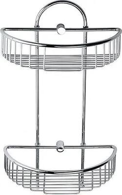 Produktbild von BYTRO Doppelseifenkorb Messing Chrom poliert 155x275x485 mm für Bad & WC >> zum Bohren