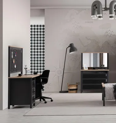 Produktbild von Moderner Schminktisch Designer Grauer Schreibtisch  Möbel