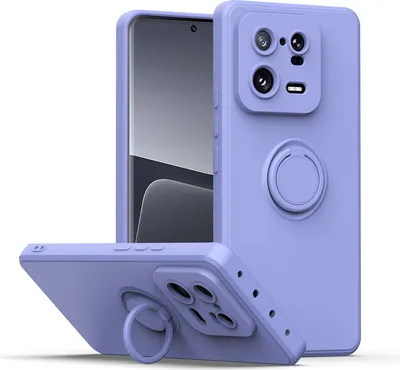 Produktbild von Xiaomi 13 Pro Handyhülle, Ring Halter Ständer Kratzfeste Weiche Silikon schutzhülle für Xiaomi 13 Pro Violett