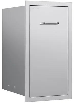 Obrázok produktu pre Záhradná kuchynská zásuvka na odpadky, vnútorné rozmery 34,3 cm (š) x 50 cm (h) x 65,5 cm (v), viacúčelové záhradné kuchynské zásuvky z nehrdzavejúcej ocele, maximálna nosnosť 25 kg na úroveň, určené pre vonkajšie kuchyne s grilovacím ostrovom