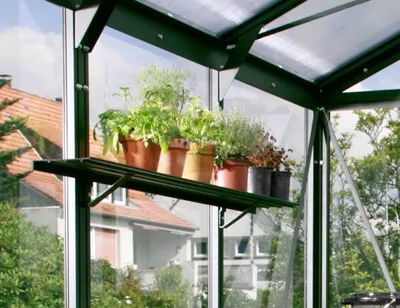 Obrázok produktu pre Vitavia nástenná polica pre skleníky smaragdovo zelená 122 x 15 cm