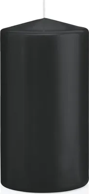 Produktbild von Stumpenkerzen mit Abbrandschutz Schwarz 100 x 50 mm 24 Stück für den sicheren Abbrand von Kerzen auf Adventskränzen und Gestecken