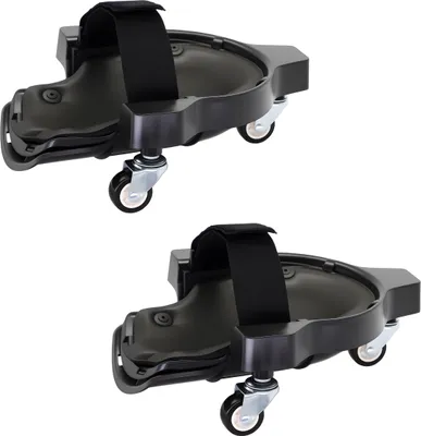 Produktbild von Relaxdays Knieschoner auf Rollen, bis 100 kg, gelenkschonende Bodenarbeiten, je BxT: 22 x 29,5 cm, Knieschützer, schwarz