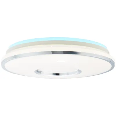 Produktbild von BRILLIANT LED Deckenlampe VISITATION |  funktionale Deckenleuchte stufenlos dimmbar mit Fernbedienung | Lichtfarbe einstellbar | 32W 3200 Lumen 3000 bis 6500 Kelvin | Kunststoff/Metall |weiß/silber | Ø 49cm