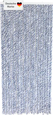 Produktbild von Flauschvorhang 90x200cm blau-weiß meliert, Fliegenschutz, Türvorhang Wohnwagen