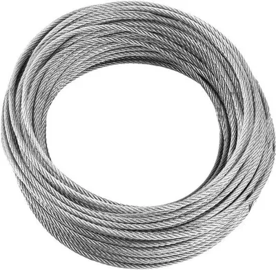 Obrázek produktu pro Ocelové lanko, 3 mm, délka 30 metrů, nerezová ocel 304, nosnost 160 kg, maximální zatížení 637 kg, ochrana proti oděru