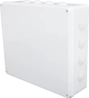 Obrázek produktu pro Elektrická připojovací skříňka z vodotěsného ABS plastu, předvrtaná, pro vnitřní i venkovní použití, 400 x 350 x 120 mm