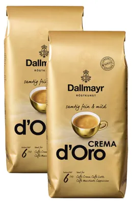 Produktbild von Dallmayr Kaffee Crema d Oro Ganze Bohnen samtig fein 1000g 2er Pack