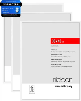 Obrázok produktu pre nielsen rám na obraz Atlanta (sada 3 ks), 30x40 cm, hliník biely matný