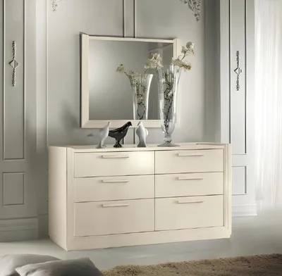 Produktbild von Kommode Spiegel Kommoden Gruppe Holz Design Anrichte Side Schrank Regal Set 2tlg
