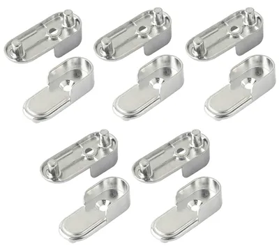 10 Kleiderstangenhalter aus Metall, stabil, für Schrank, silber