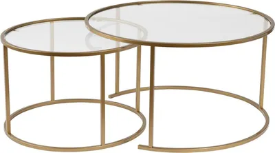 Image de Aedion - Tables basses, or, 80x80x43 cm, lot de 2 tables
