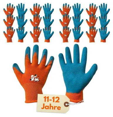 Produktbild von 12 x Arbeitshandschuhe Kinder Latex Gartenhandschuhe Kinder 11-12 Jahre Schnitzhandschuhe Schutzhandschuhe Kinderhandschuhe Garten Kindergartenhandschuhe Reißfest