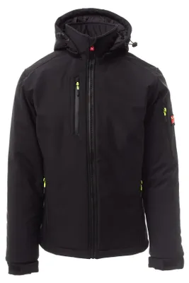 Produktbild von Mivaro Herren Winterjacke in Schwarz - Softshelljacke mit abnehmbarer Kapuze - gefütterte Jacke - wasserdicht und winddicht, Stehkragen, Regular Fit, Größen S bis 5XL