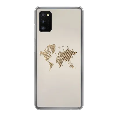 Produktbild von MuchoWow® Handyhülle Schutzhülle Hülle für Samsung Galaxy A41 Weltkarte - Seil - Braun Silikon Softcase Handy Hülle - Mobiltelefon