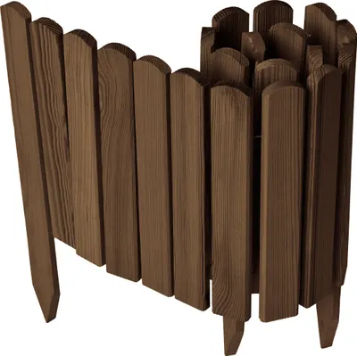 Produktbild von Garronda Beeteinfassung Holz Rollzaun Gartenzaun imprägniert Flexibler Rollborder Rasenkante  Länge: 100 cm (Dunkelbraun, Höhe: 30 cm)