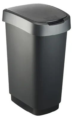 Produktbild von Rotho Abfalleimer 50 L Twist - Swingeimer 40,1 x 29,8 x 60,2 cm - Mülleimer Kunststoff - Müllbehälter - Abfallsammler Schwing- oder Klapp-Funktion
