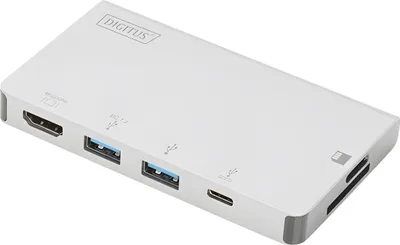 Immagine prodotto di DIGITUS Dockingstation USB3.0/C 6Port Travel Dock 4K silber