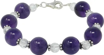 Produktbild von Armband Armschmuck aus Amethyst & Bergkristall, 925 Silber, weiß violett, 20,5cm