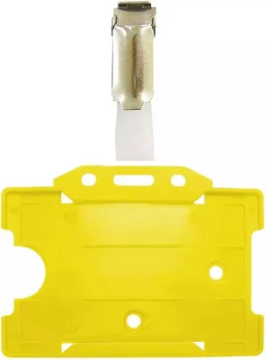 Produktbild von 1x GELB Ausweisset Ausweis-Set Ausweishülle Auswelter Kartenhalter+ Milchiger Lasche Clip GROSSE FARBAUSWAHL