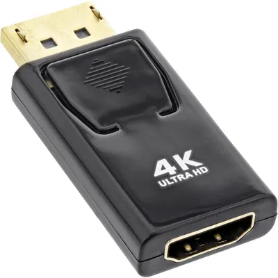 Produktbild von InLine Konverter DisplayPort Stecker auf HDMI Buchse, 4K/60Hz, mit Audio, DisplayPort male, HDMI, Stecker, Buchse, Gerade, Gerade