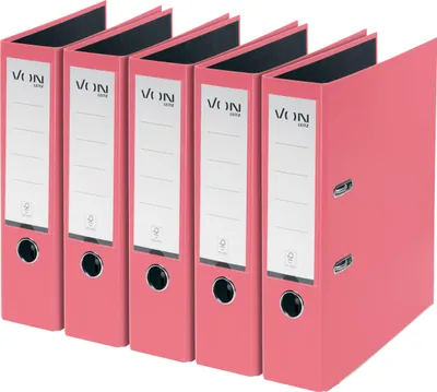 Produktbild von VON Leitz 5er Pack Ordner A4, Karton mit Kunststoffeinband, 80 mm Rückenbreite,