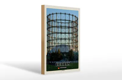 Produktbild von Holzschild Städte Berlin Deutschland Gasometer 20x30cm