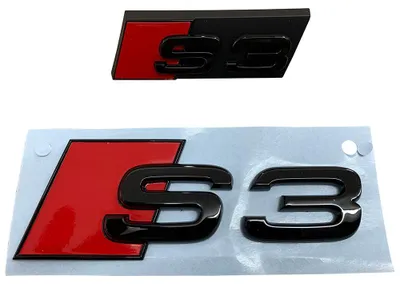 Original Audi S3 Kühlergrill + Heck Schriftzug Emblem Logo Schwarz Black in der Farbe Schwarz von Volkswagen AG
